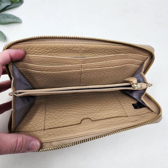 COLE HAAN Tan Pebbled Leather Wallet - Picture 2 of 10